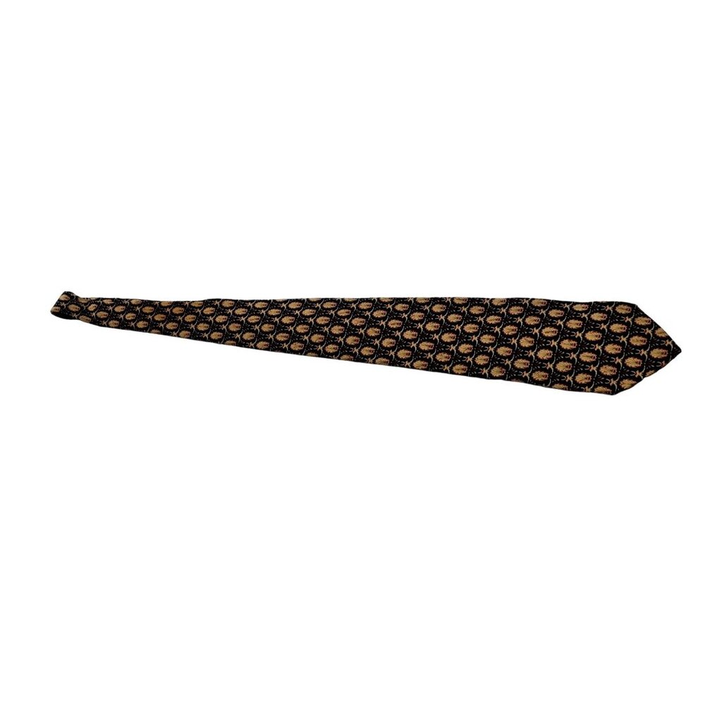 Men's  The Metropolitan Museum of Art Seashell Navy Blue Gold Silk Tie